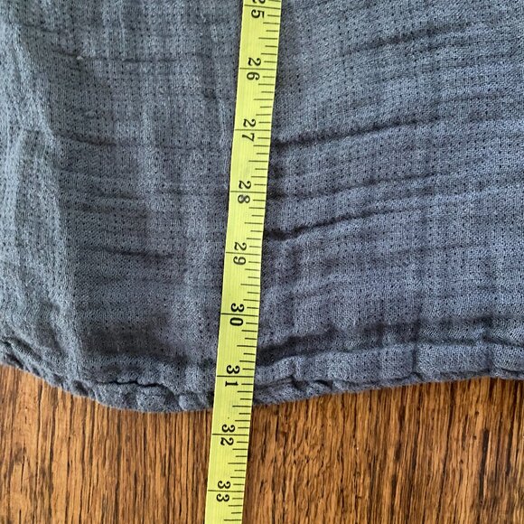 FLAX 3/4 Linen Tunic Blouse Grey / Blue Large Boho Summer Artsy - Picture 8 of 8